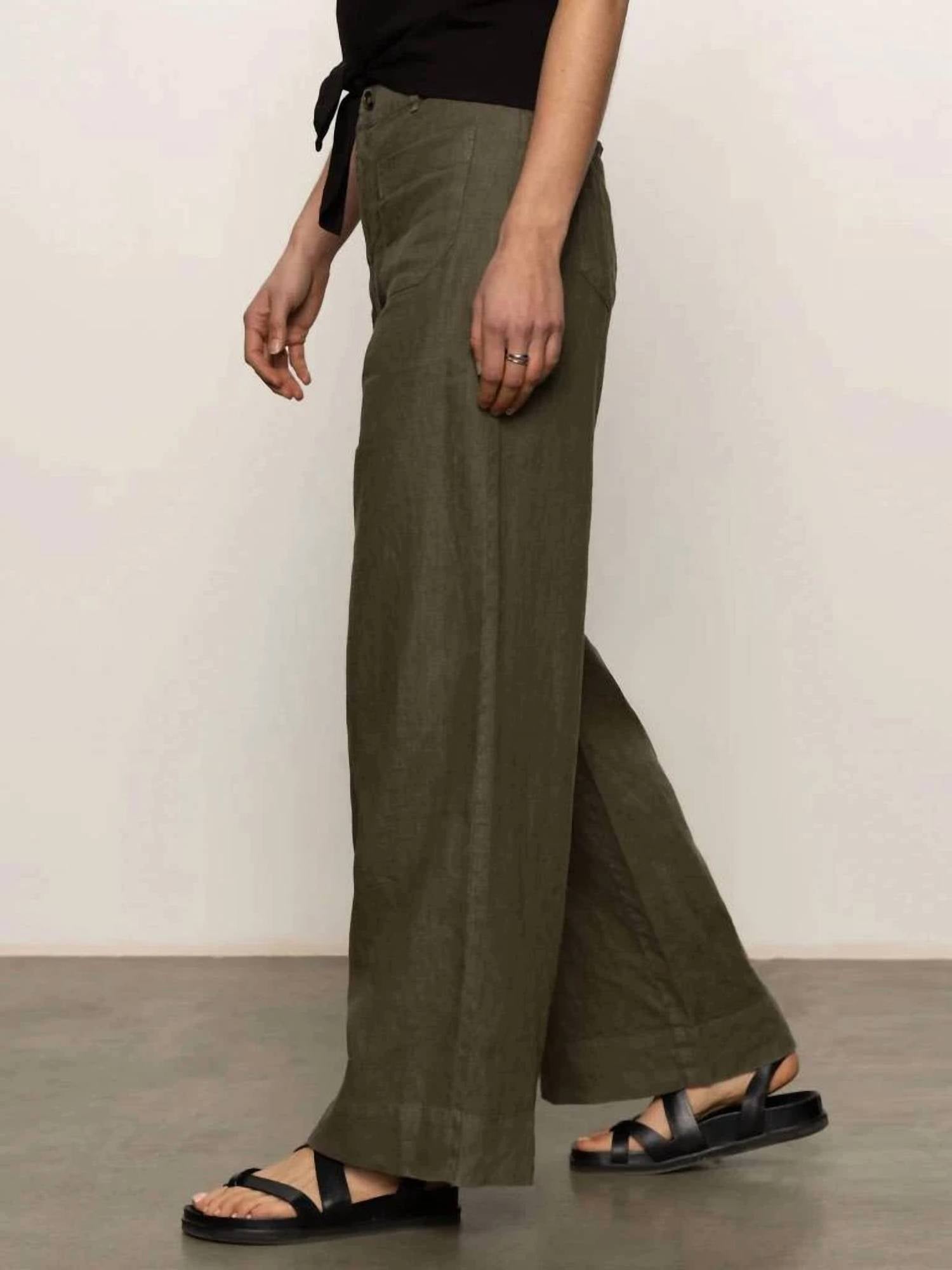 Sanctuary - Linen Marine Wide Leg Pant