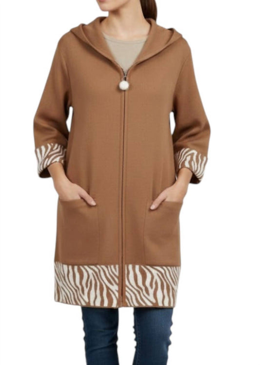Nelly - Animal Print Hooded Cardigan