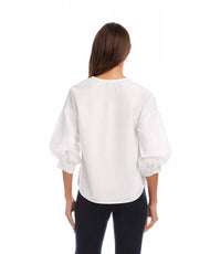 Karen Kane - Lantern Sleeve Pearl Button Top