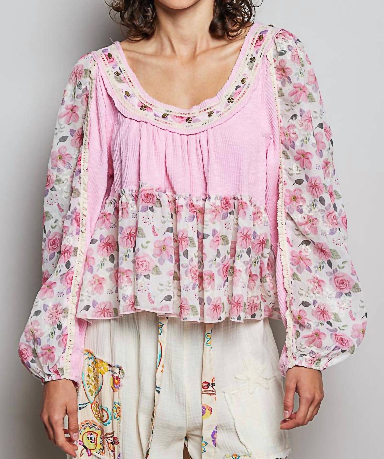 Pol - Candy Floral Print Top