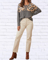 Haptics - Leopard Print Sweater Top