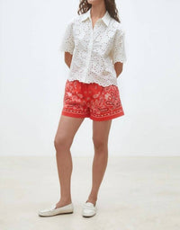 Suncoo - Lory Geometric English Embroideries Blouse