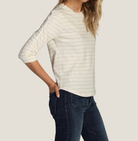 Dylan Julia Stripe Knit in white - women's t-shirt - alternate view