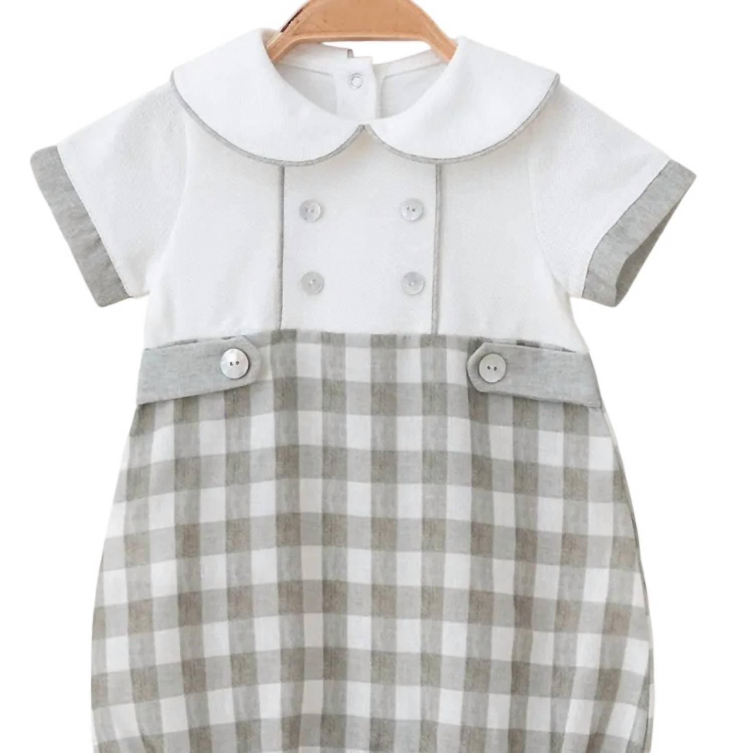 Omnis Pura - Boys Adam Plaid Bubble Romper