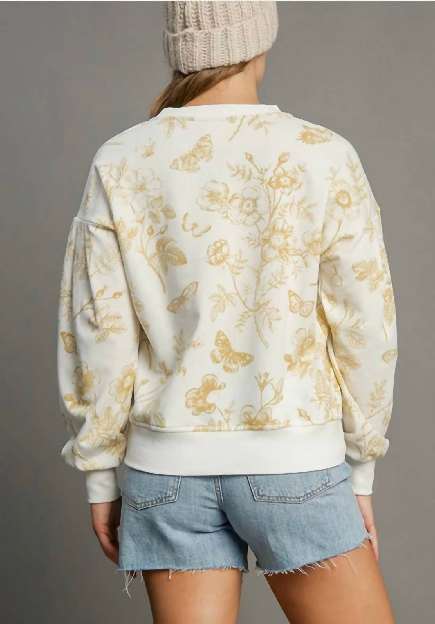 Umgee - Floral Crew Sweatshirt