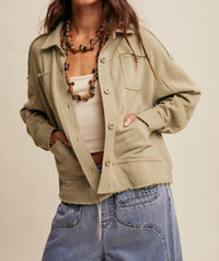 Listicle - Washed Knit Utility Shacket