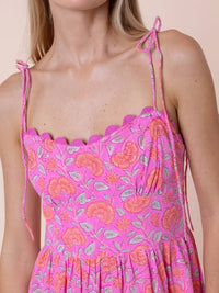 Juliet Dunn - Ginkgo Print High-low Floral Maxi Dress