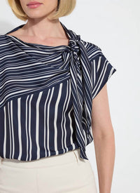 Lysse - Tamar Stripe Bow-tie Neck Top