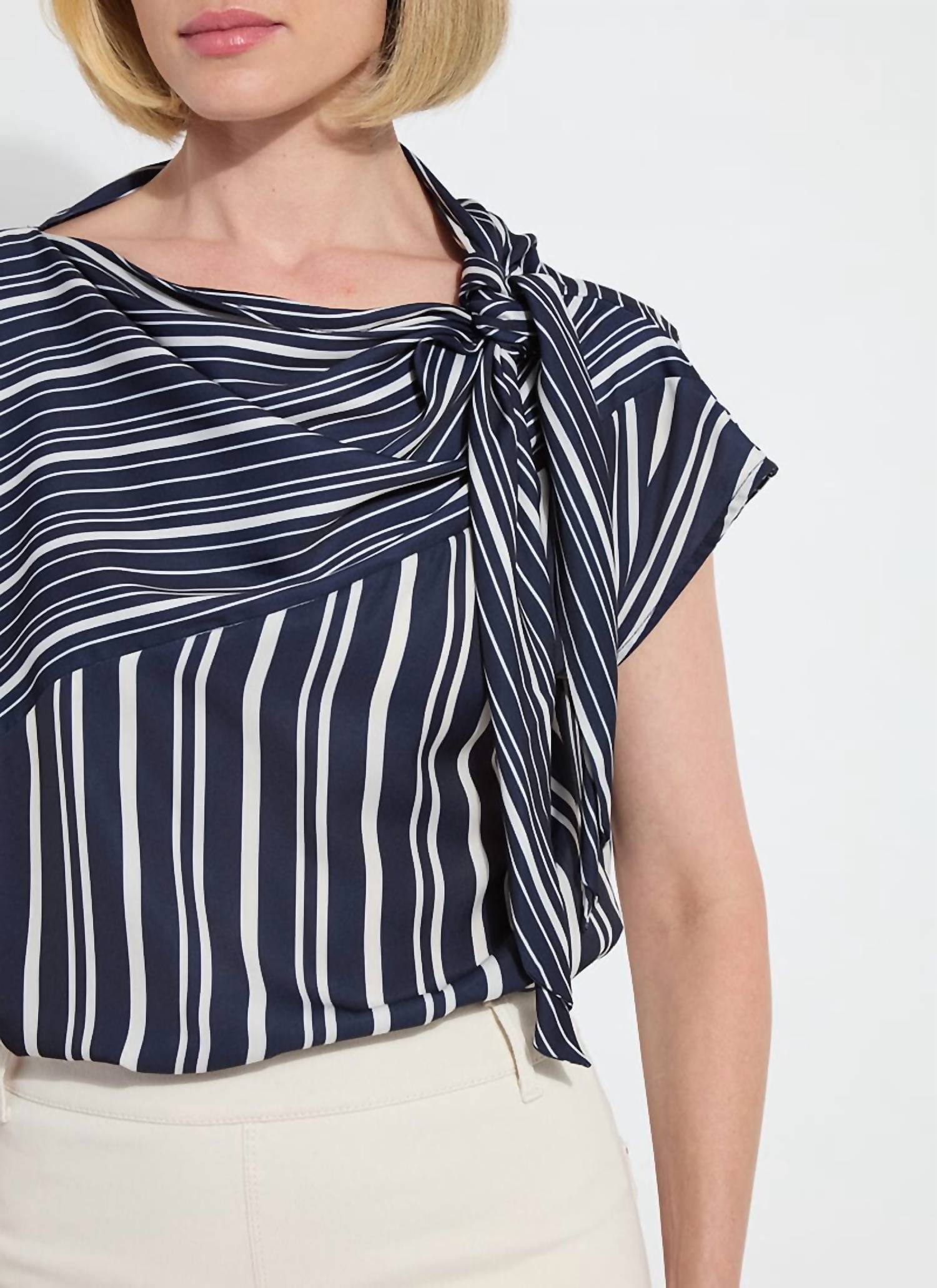 Lysse - Tamar Stripe Bow-tie Neck Top