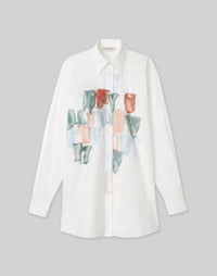 Lafayette 148 - Painter's Palette Print Cotton Poplin Oversized Shirt