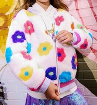 Lola + The Boys Kid's Daisy Bomber in rainbow - item - detail view