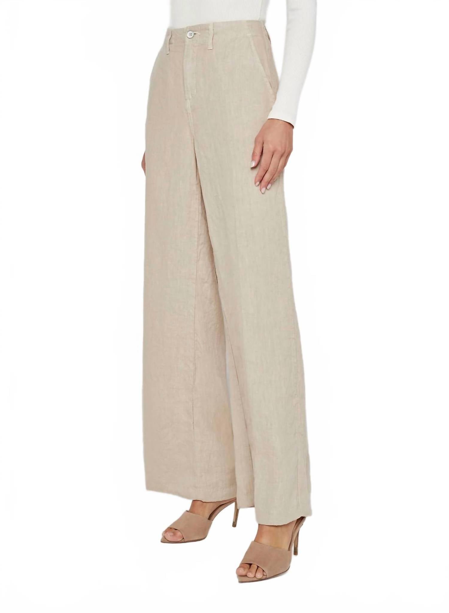 L'Agence Brie High Rise Wide Leg Pants in doeskin - women's pants - detail view