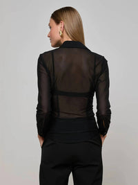 L'Agence - Indiana Fitted Mesh Blouse