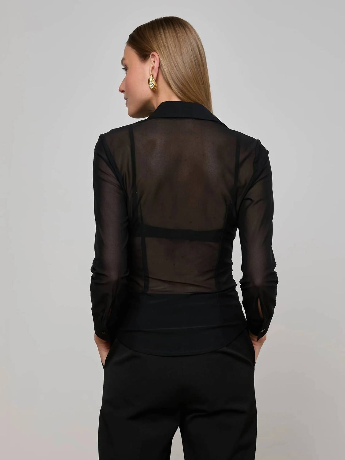 L'Agence - Indiana Fitted Mesh Blouse