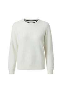 Lilla P Pleated Sleeve Crewneck Sweater in pearl 1 - women's sweater - alternate view