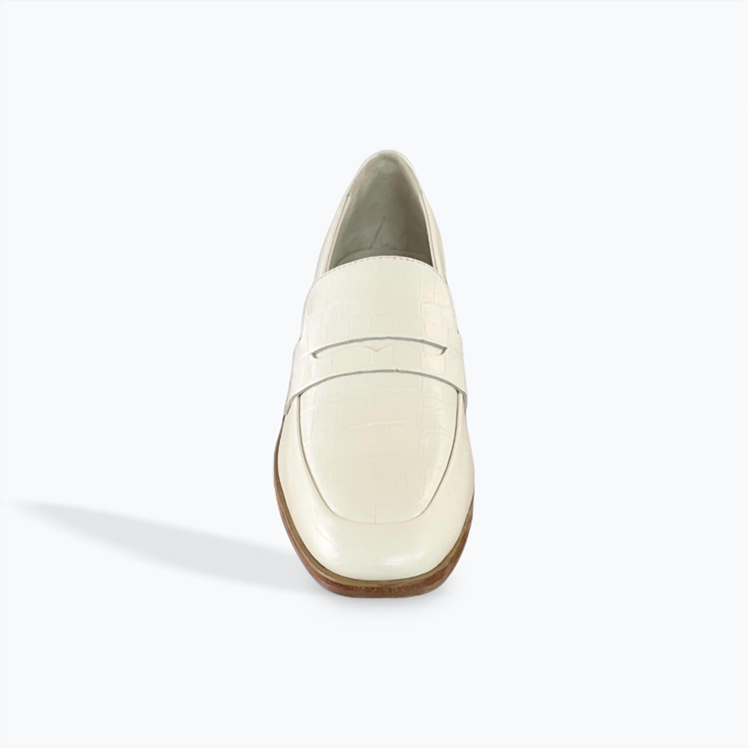 42 Gold - Yasmeen Croc Embossed Loafer
