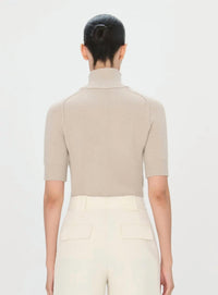 SIMKHAI Cindy Top in light driftwood - women's t-shirt - detail view