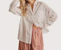 In February Danielle Button Down Top in off white - women's shirt