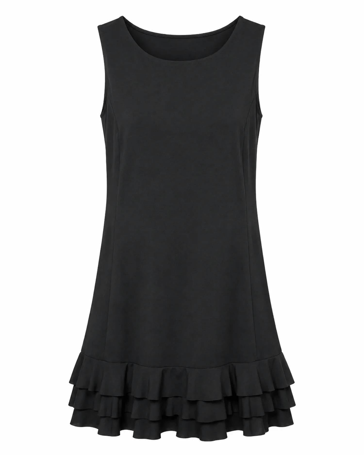 Lulu-B - Solid Upf 50+ Ruffle Dress