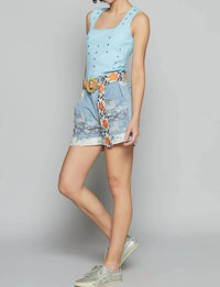 Pol - Elastic Waistband Patchworks Shorts