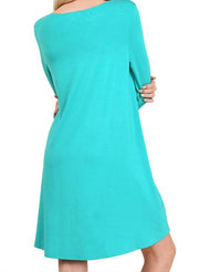 Umgee - Casual Crossed Neck Shift Dress