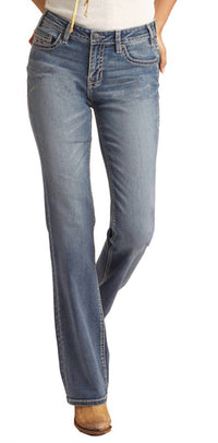 Rock & Roll Denim - Women's Mid Rise Extra Stretch Bootcut Jeans