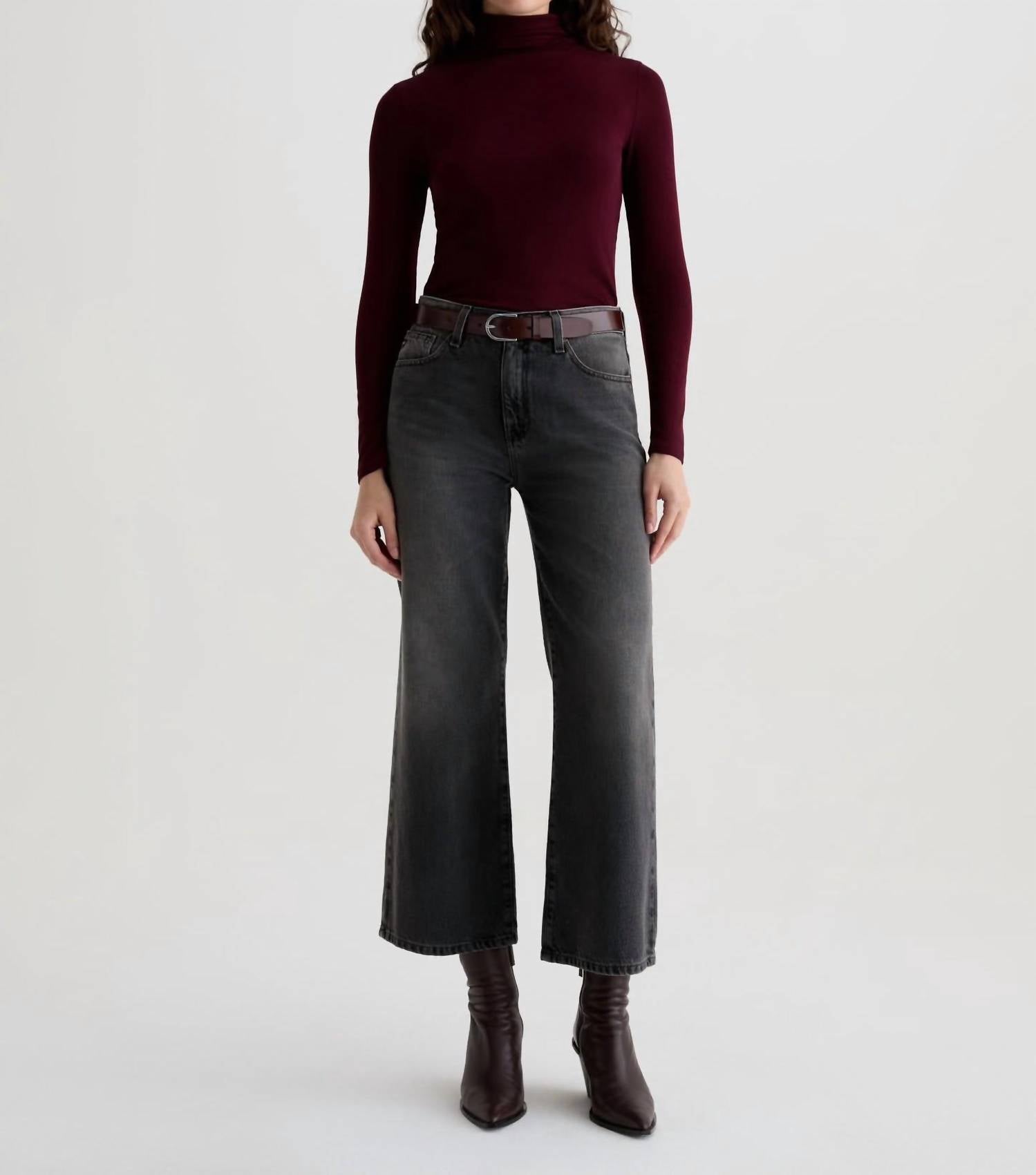 AG Jeans Saige Wide Leg Crop Jeans in overnight - women's jeans - view 8