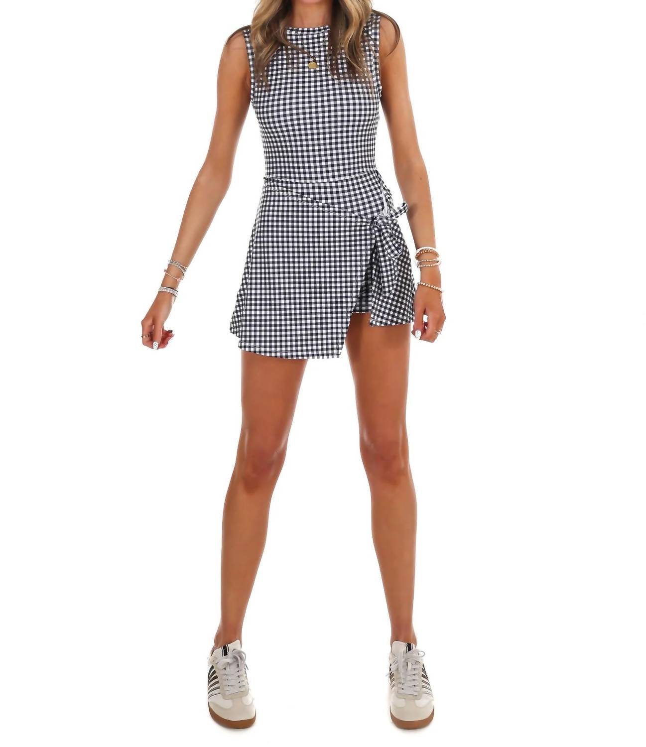 Kimberly C - Simply Sweet Gingham Mini Wrap Dress