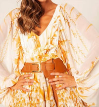 LEAFS ASYMMETRICAL DRESS