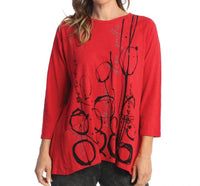 Jess & Jane - Circles Mineral Washed Patch Pocket Cotton Top