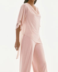 Joseph Ribkoff - Cowl Neck Asymmetric Layered Top