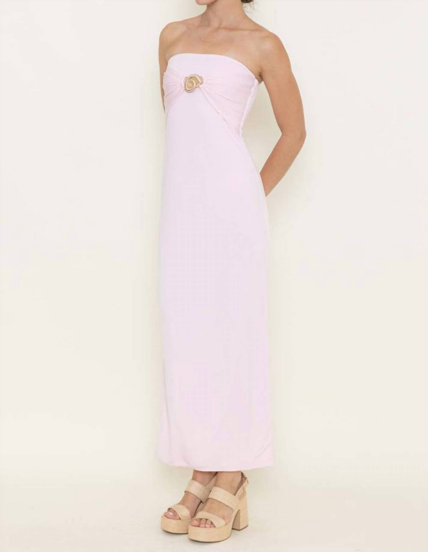 Fore Collection - Chic Resort Beach Seashell Strapless Maxi Dress