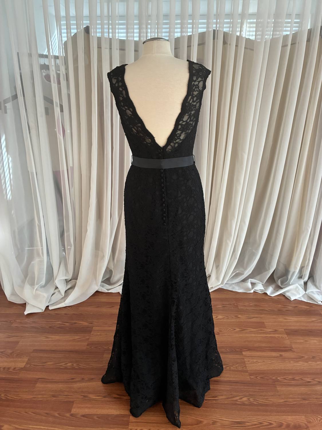 Morilee - Women's Lace Satin Tie Sash Formal Dress