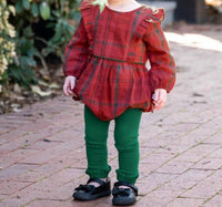 Rufflebutts - BABY GIRLS NOEL PLAID HOLIDAY BUBBLE ROMPER