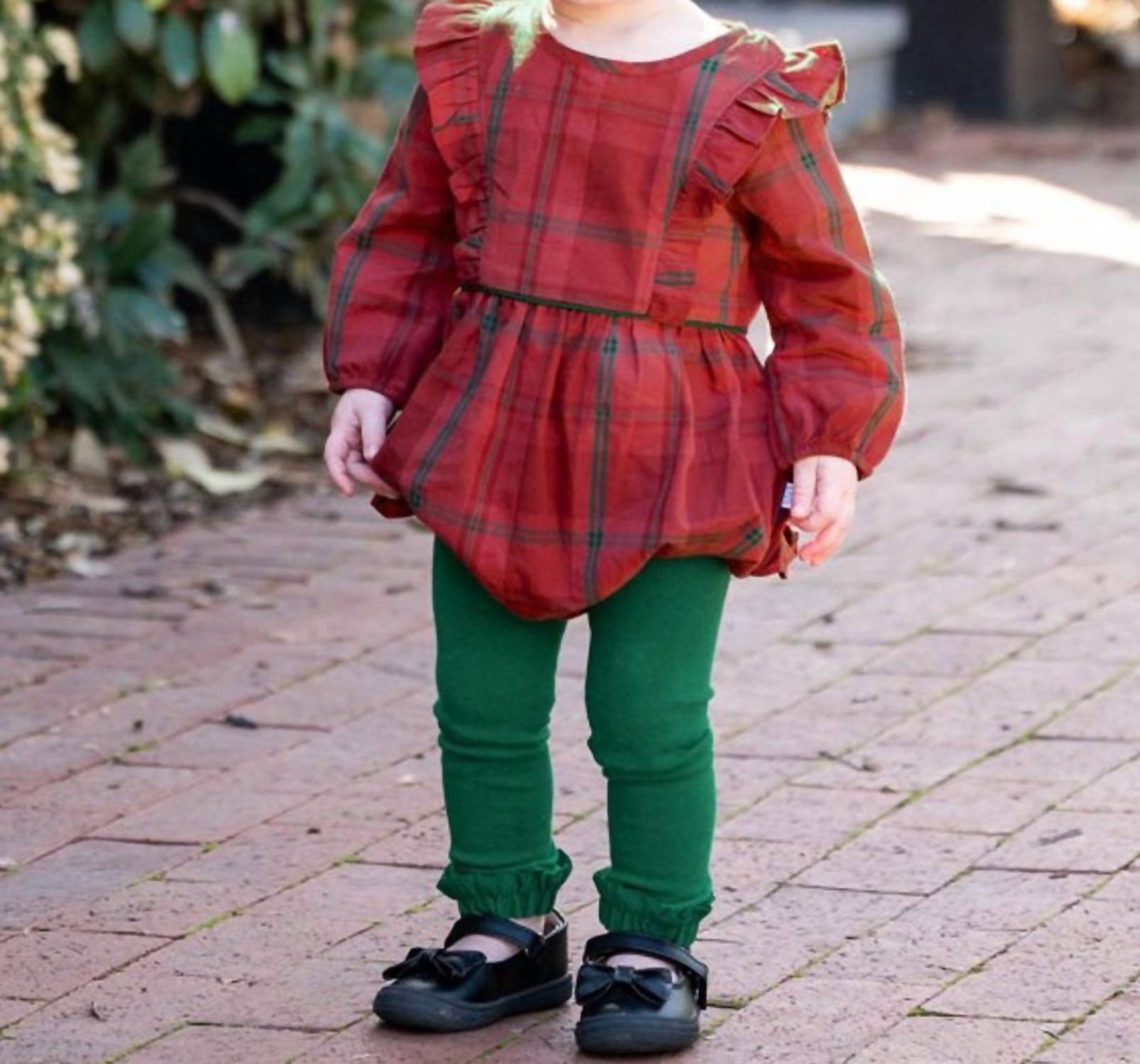 Rufflebutts - BABY GIRLS NOEL PLAID HOLIDAY BUBBLE ROMPER