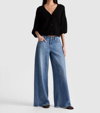 alice + olivia Atticus Cashmere Cardigan in black - women's cardigan - detail view