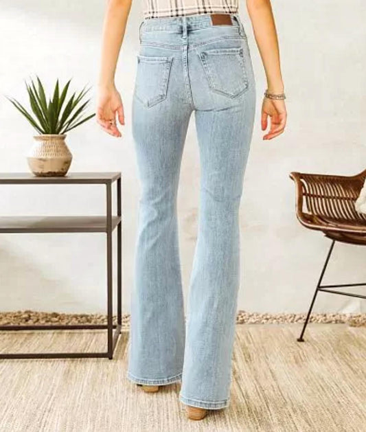 Hidden - Women's Kelly Distressed High Rise Light Ultra Flare Jean