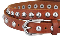 Most Wanted - Women's Skinny Studded Leather Belt