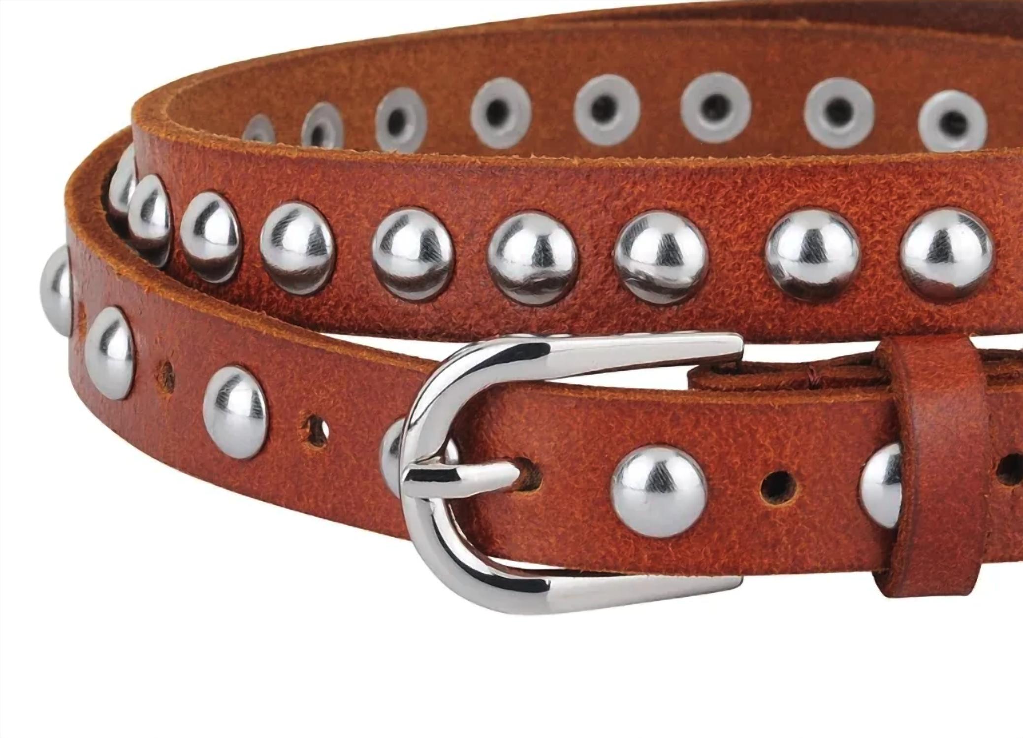 Most Wanted - Women's Skinny Studded Leather Belt