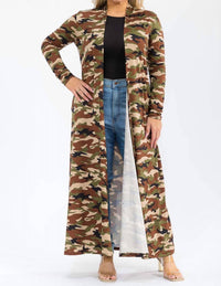Karen T Design - Long Sleeve Maxi Length Open Front Cardigan