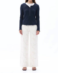 Bayeas - Winnie Lace Wide Leg Jeans