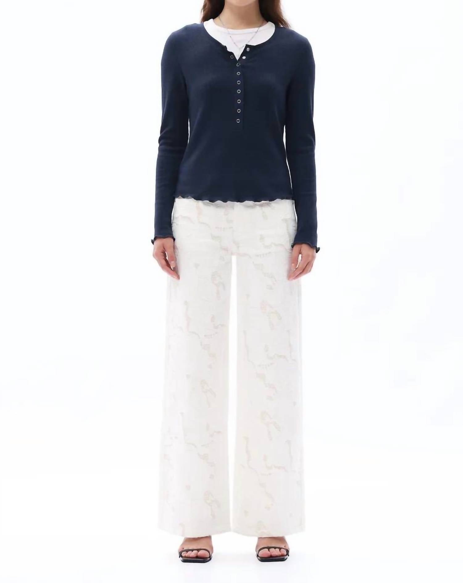 Bayeas - Winnie Lace Wide Leg Jeans