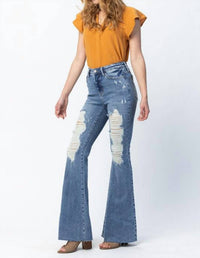 Judy Blue - Retro Destroyed Flare Jeans