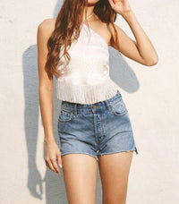Dress Forum - Animal Print Halter Fringe Top