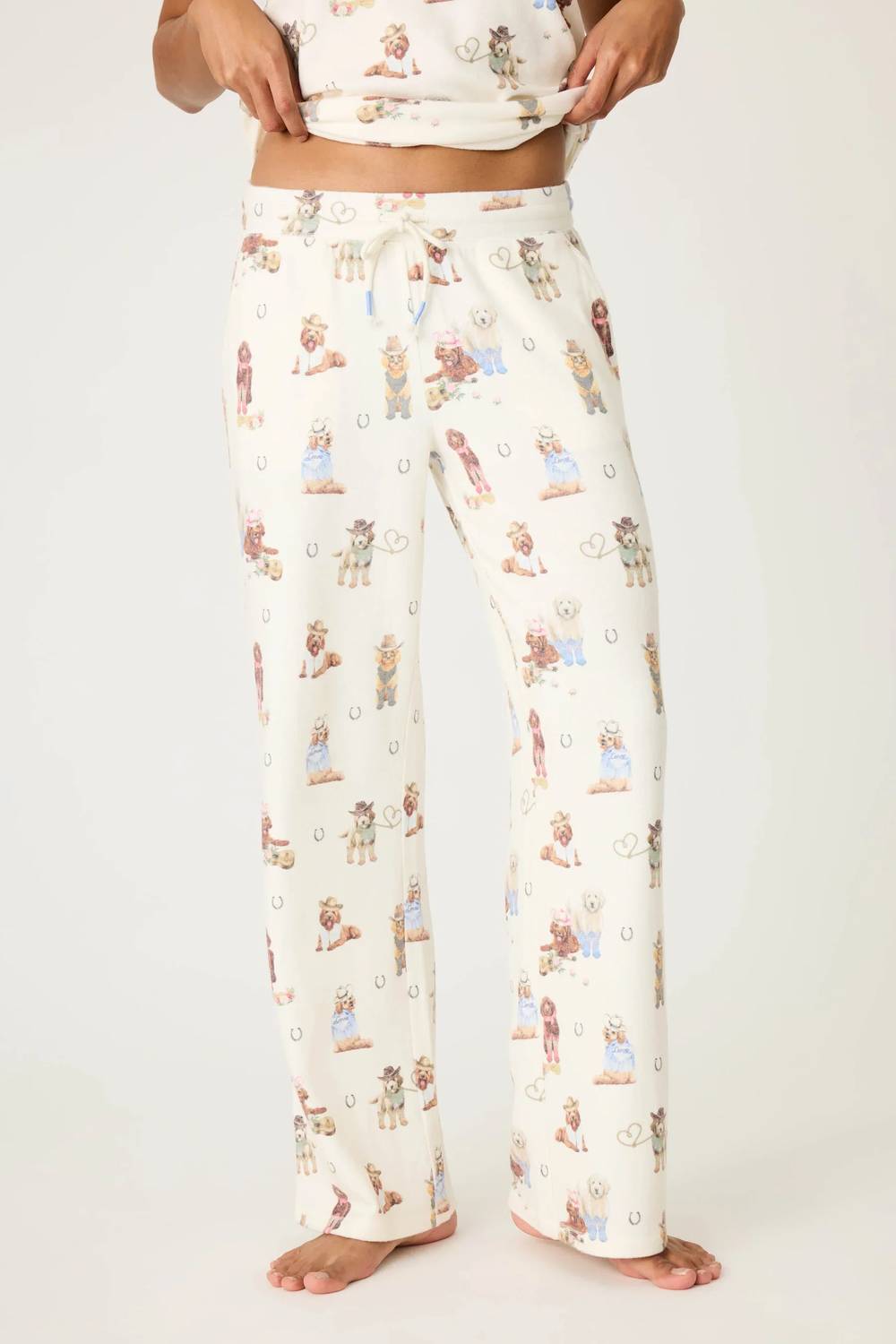 Pj Salvage - Women's Ruff On The Range Dog Print Open Leg Pant