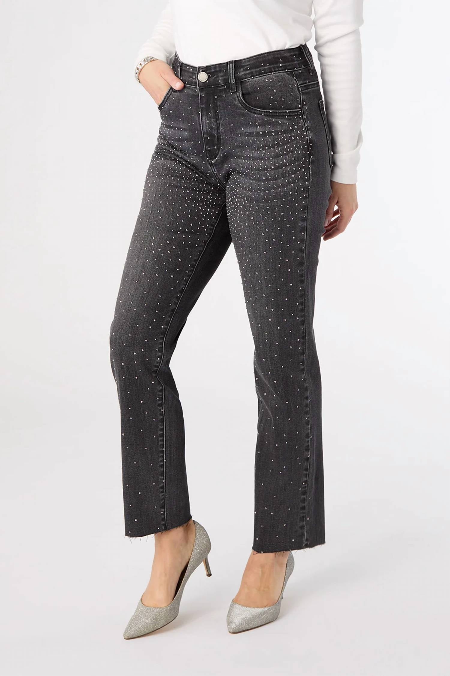 Coco + Carmen - Everstretch Straight Ankle Jean With Front Rhinestones