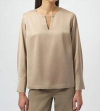 Joseph Ribkoff Silky Long Sleeve Top in fawn - women's long sleeve top
