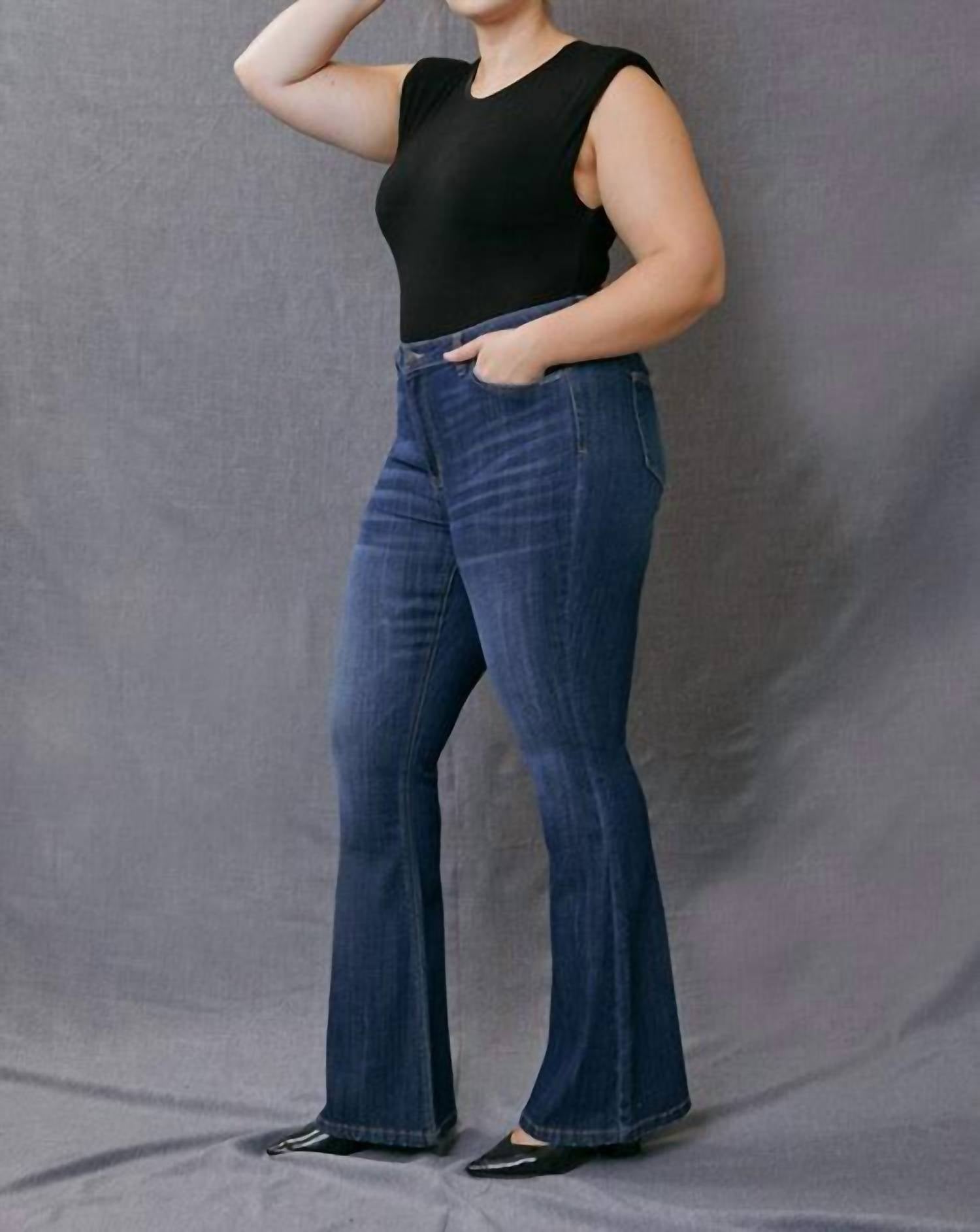 KanCan Mid Rise Flare Jean - Plus in ashlee - women's jeans - alternate view