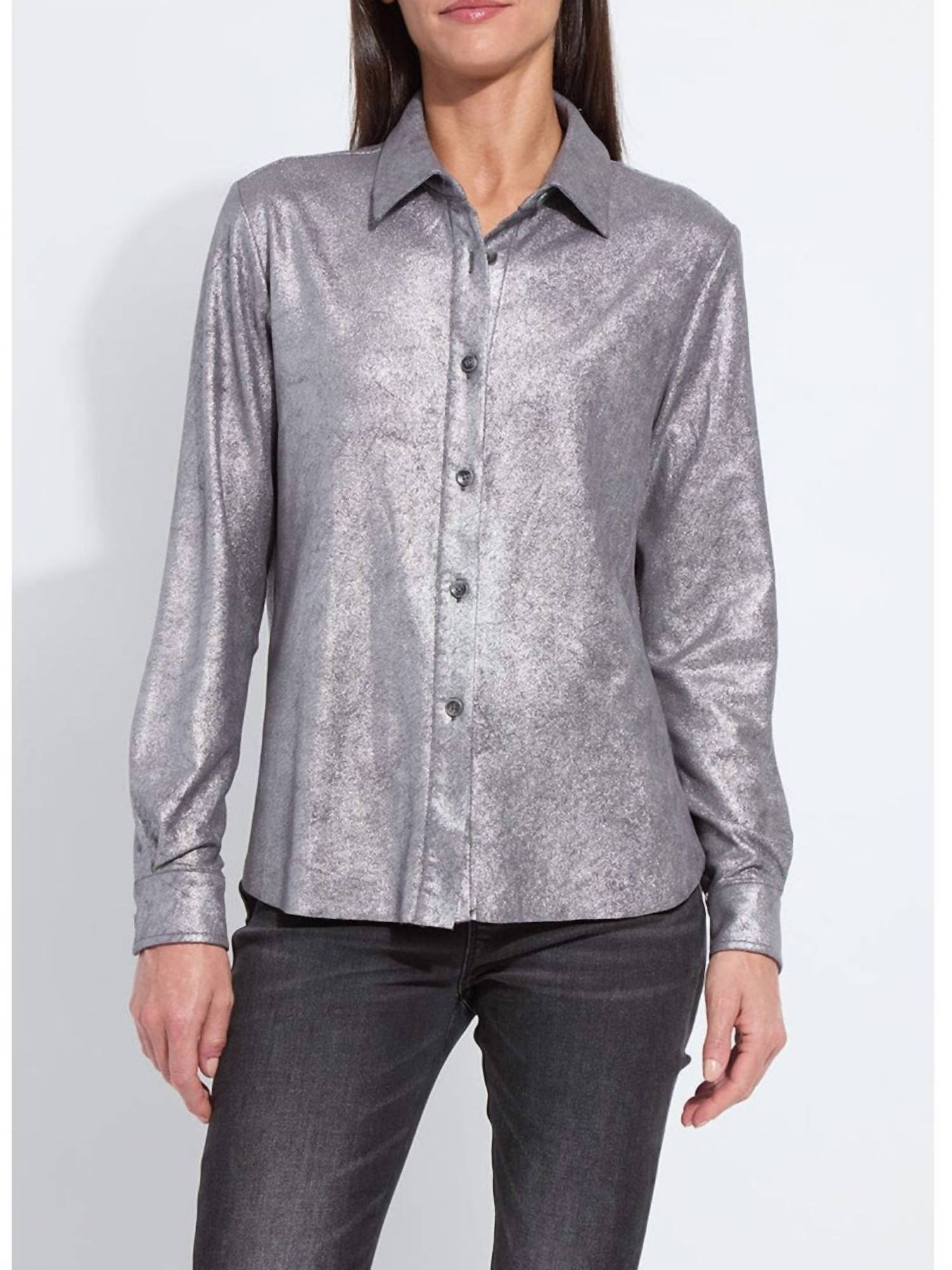 Lysse - Connie Patent Foil Suede Shacket