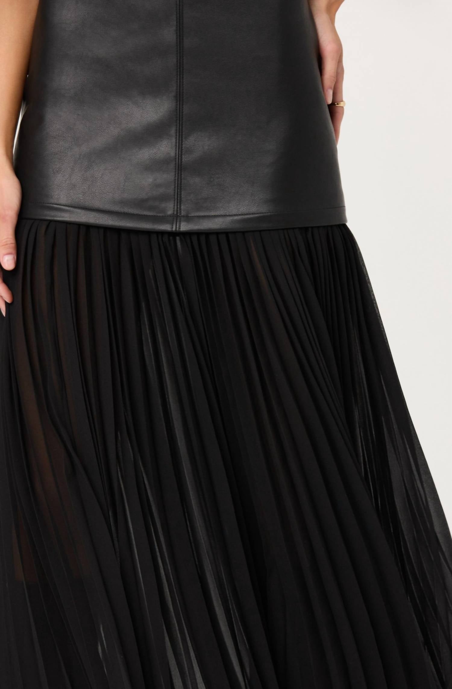 Astr - Lezith Faux Leather Maxi Dress